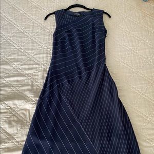 Beautiful DKNY dark blue with white lines dress sized 0.